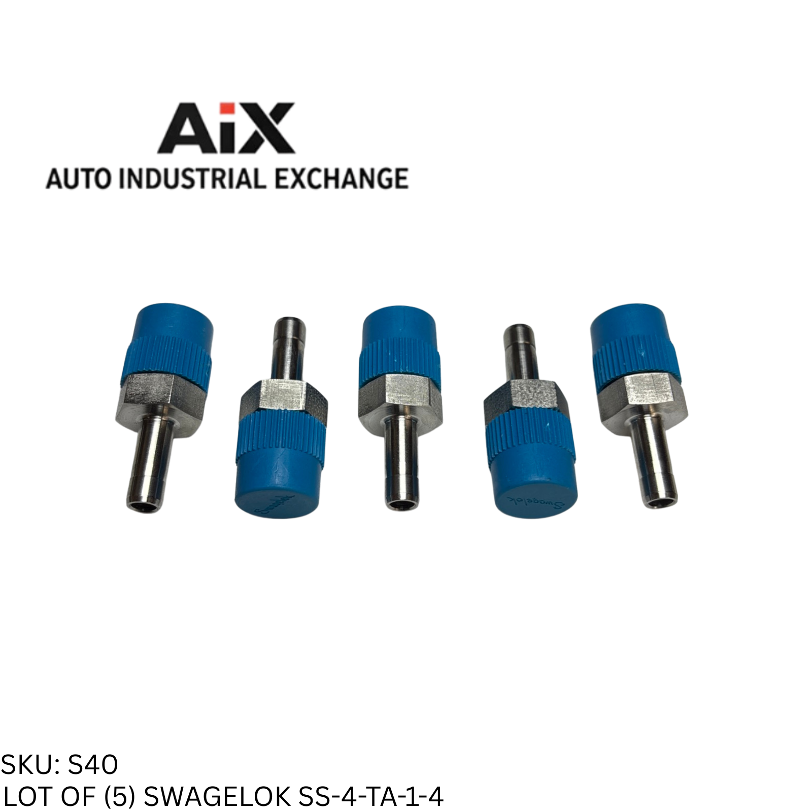 Lot of 5 Swagelok SS-4-TA-1-4 Stainless Steel Tube Adapter 1/4" x 1/4" NPT