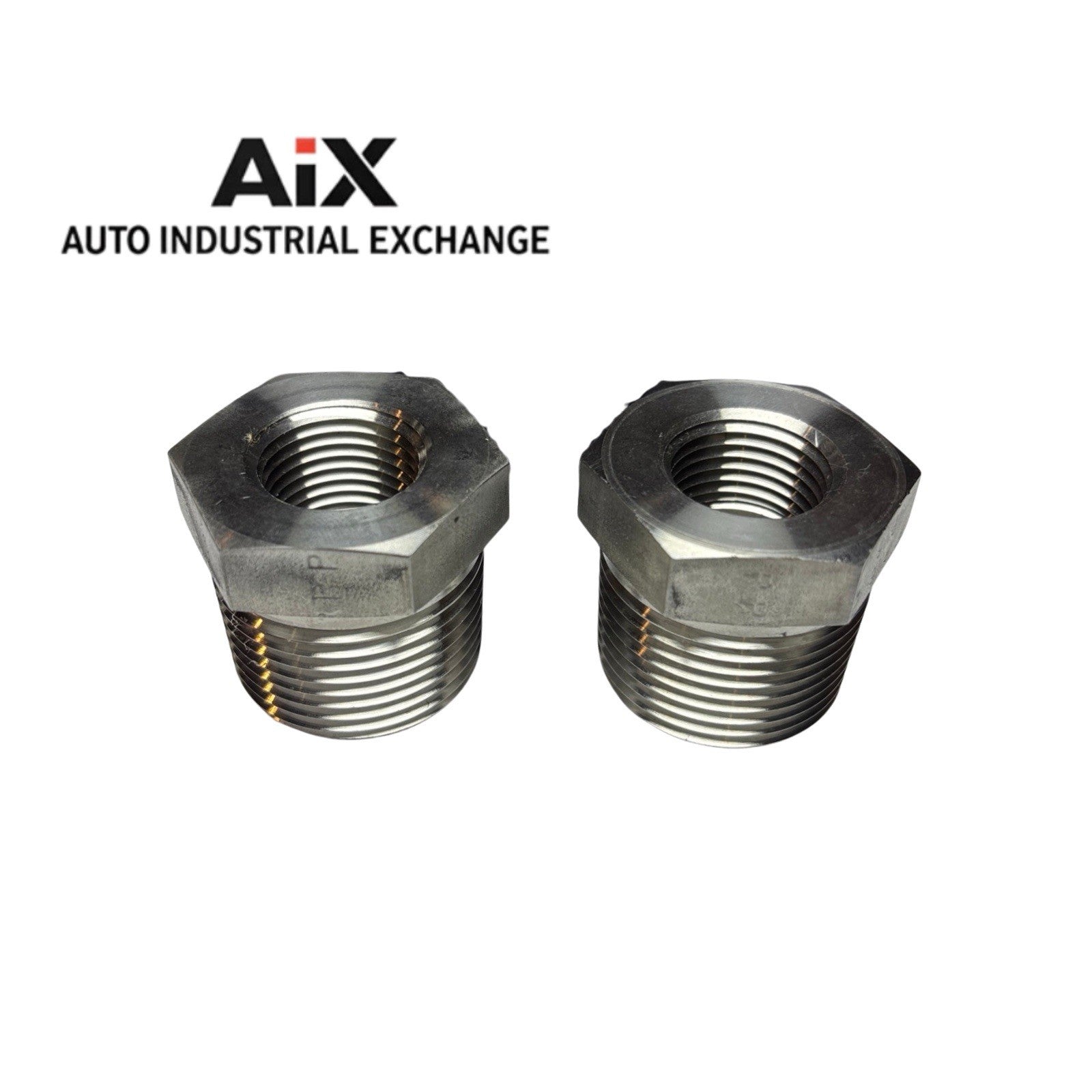 Lot of 2 Parker 1 X 1/2 PTR-SS Pipe Reducer Stainless Steel NPT Male x Female