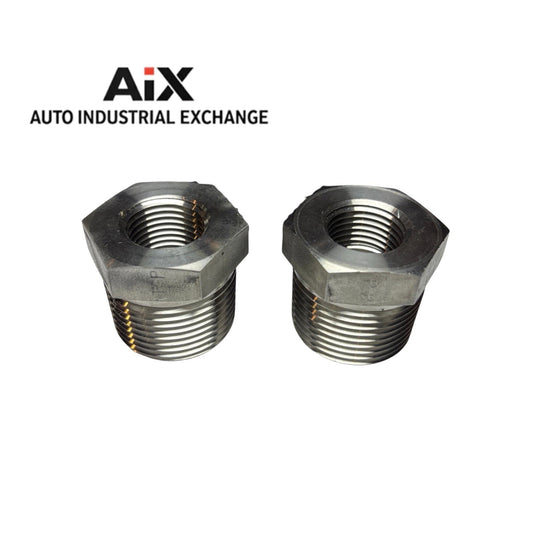 Lot of 2 Parker 1 X 1/2 PTR-SS Pipe Reducer Stainless Steel NPT Male x Female