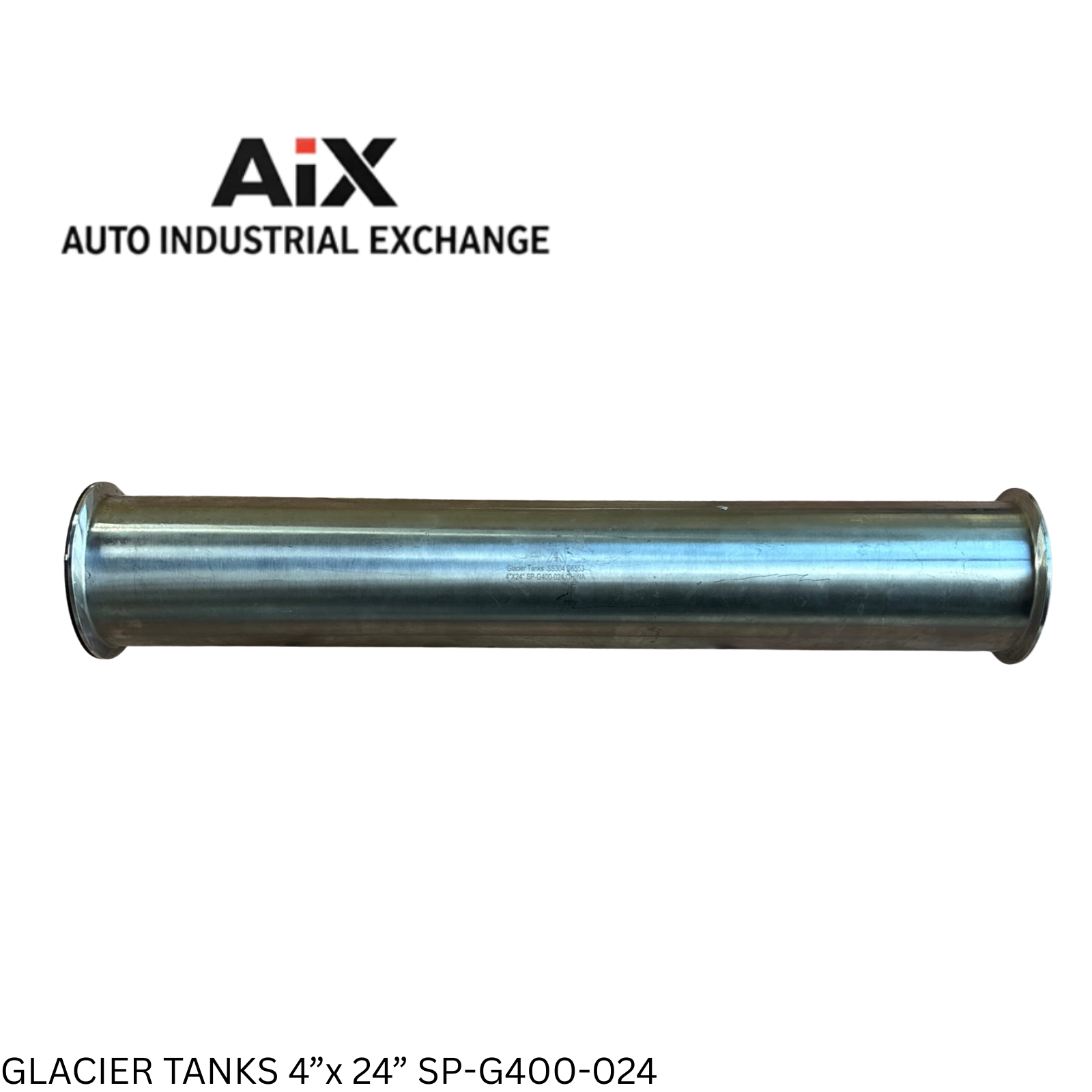 Glacier Tanks SP-G400-024 Sanitary Spool Tri Clamp 4in x 24in SS304 Stainless