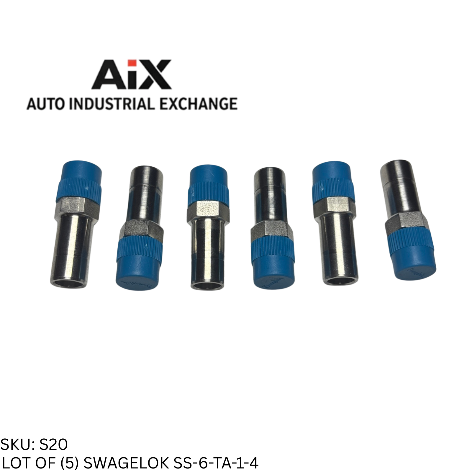 Lot of 5 Swagelok SS-6-TA-1-4 Tube Fitting 3/8 in OD x 1/4 in Male NPT SS