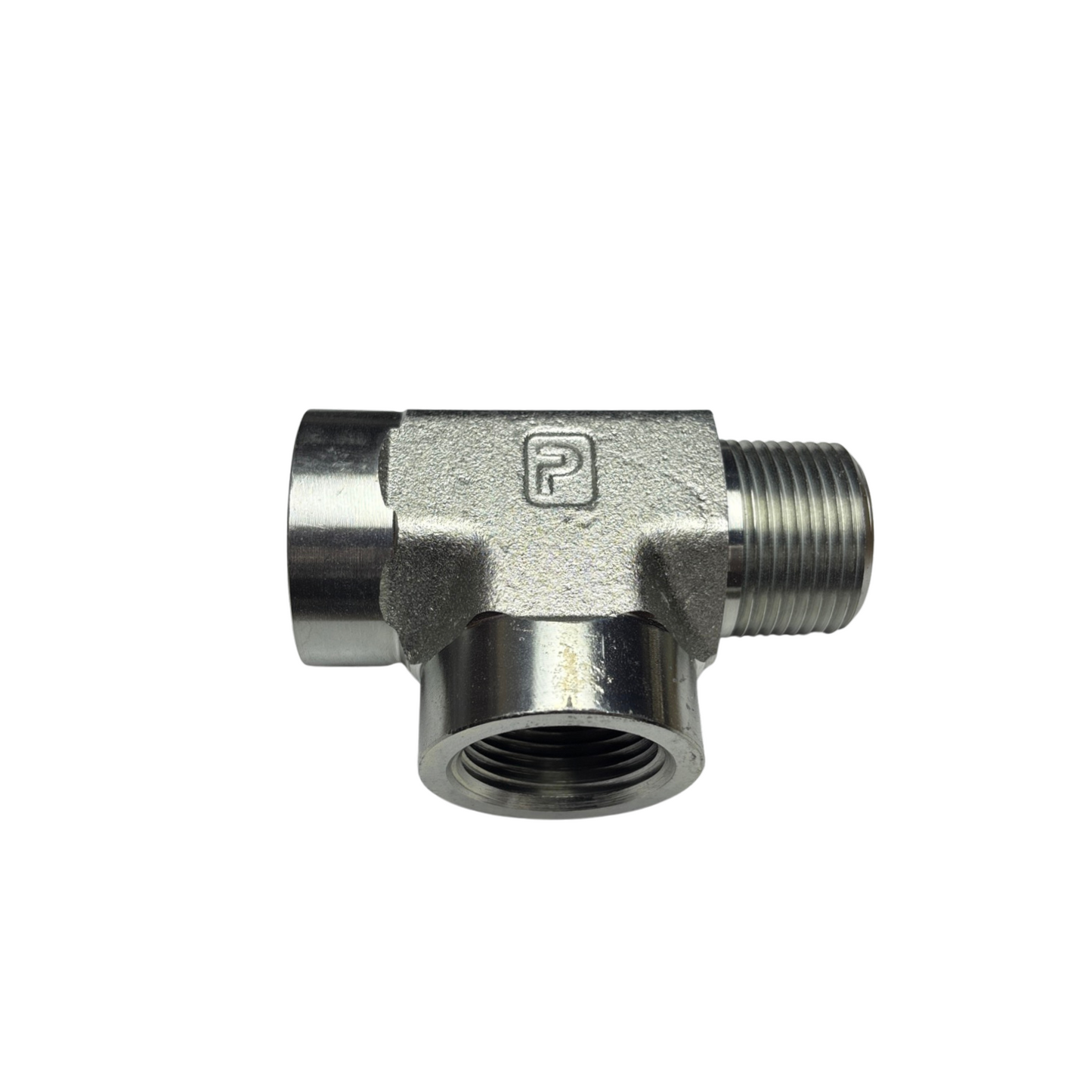 Lot of 2 Parker 1MRO-S Tee Pipe Fittings 1-11 1/2 Male NPT 1800 PSI