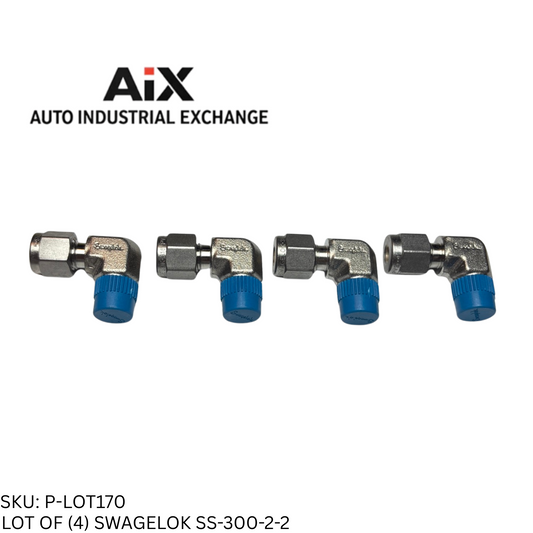 Lot of 4 Swagelok SS-300-2-2 Male Elbow Tube Fitting 3/16" OD x 1/8" NPT SS