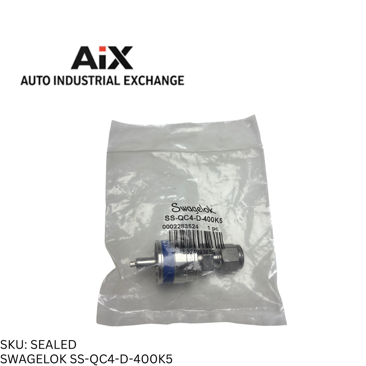 Swagelok SS-QC4-D-400K5 Stainless Quick Connect Stem w/ Valve 1/4 Tube Blue Key