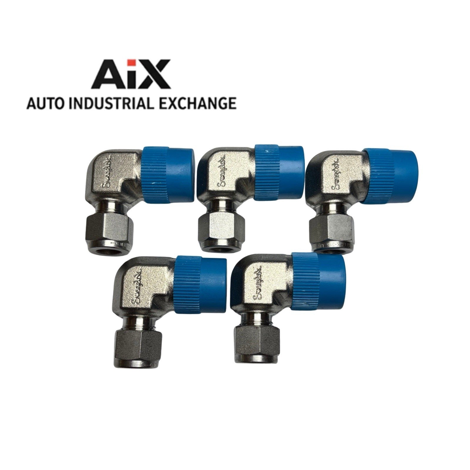 Lot of 5 Swagelok SS-600-2-8 Male Elbow Fittings 3/8” Tube x 1/2” NPT Stainless