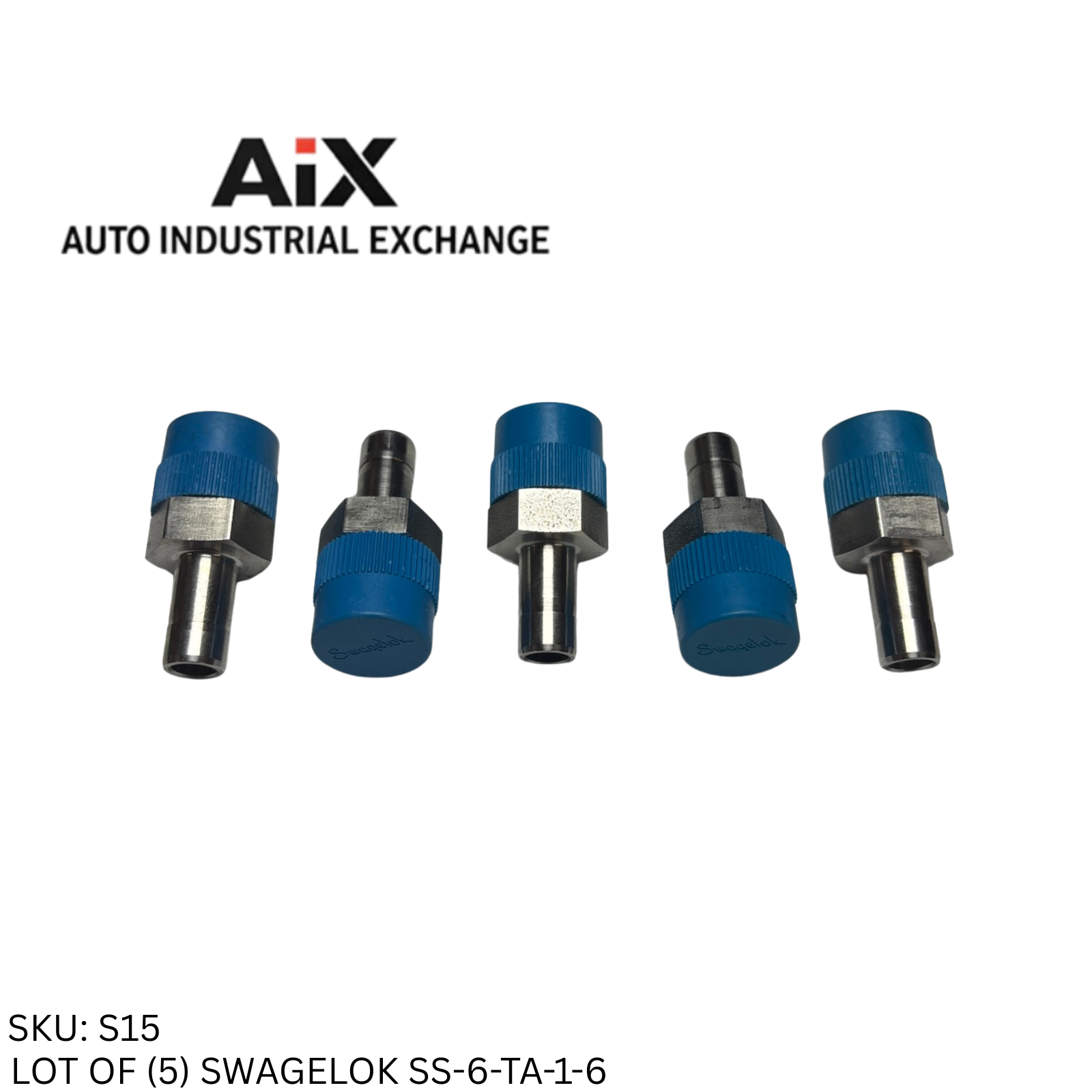 Lot of 5 Swagelok SS-6-TA-1-6 Male Tube Adapter Fitting 3/8" Tube x 3/8" NPT SS