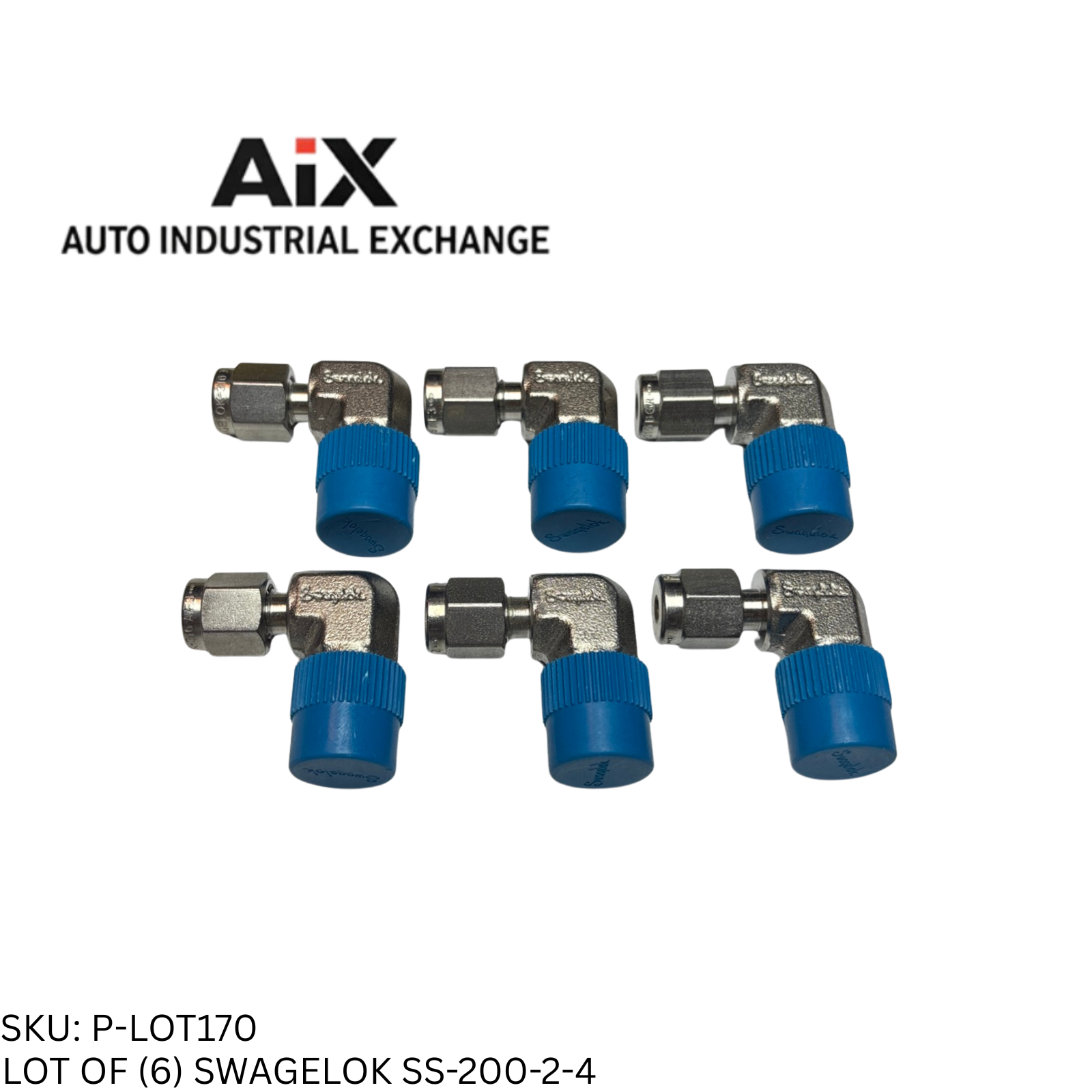 Lot of 6 Swagelok SS-200-2-4 Tube Fitting Male Elbow 1/8 in OD x 1/4 in NPT SS