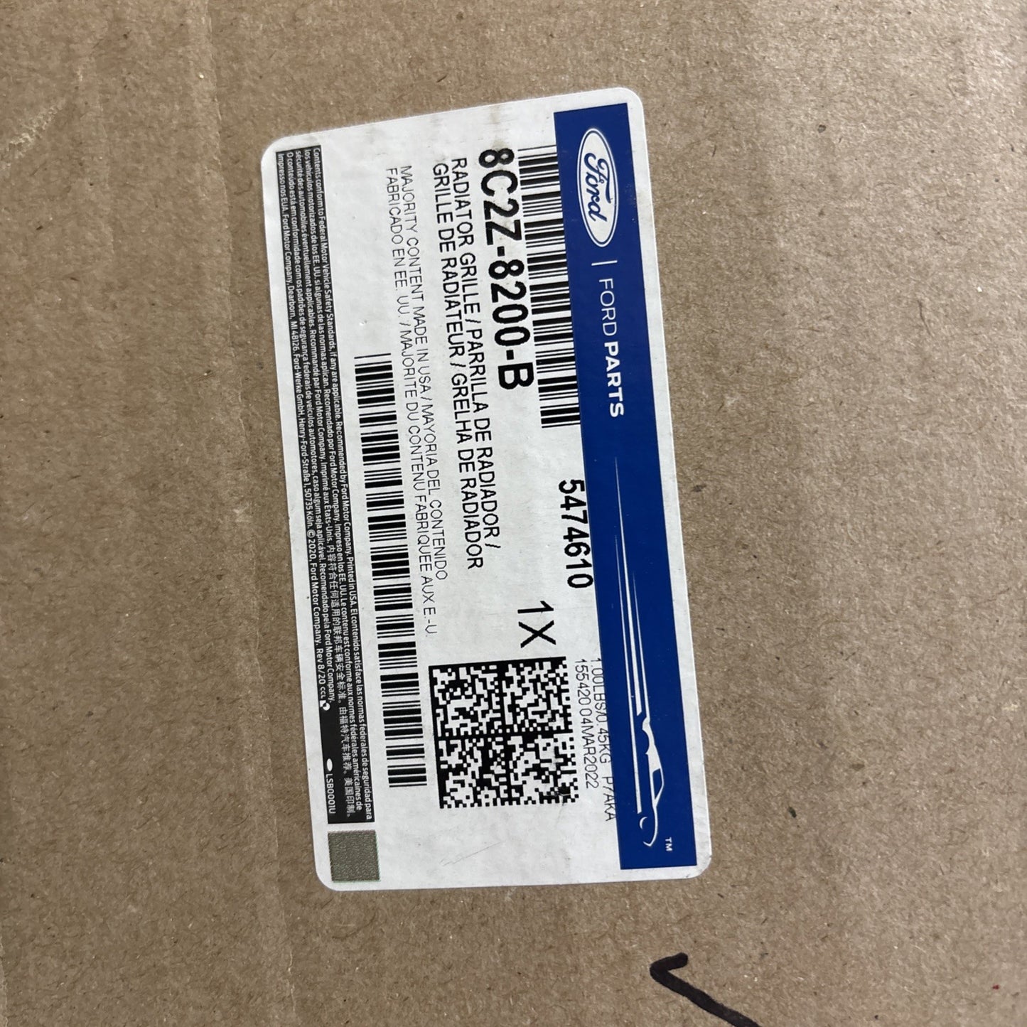 Ford E-Series OEM Lower Grille 8C2Z-8200-B – E150 E250 E350 Super Duty