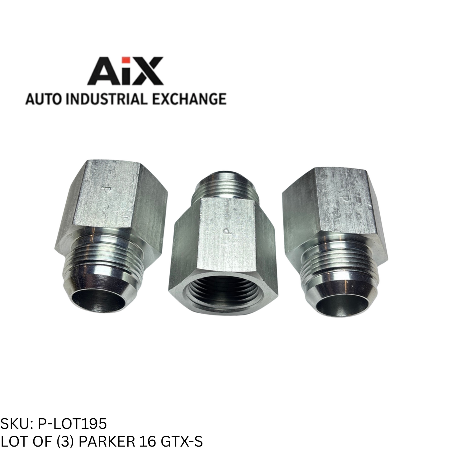 Lot of 3 Parker 16 GTX-S Steel Straight Fitting 37° Flare to NPT 2500 PSI