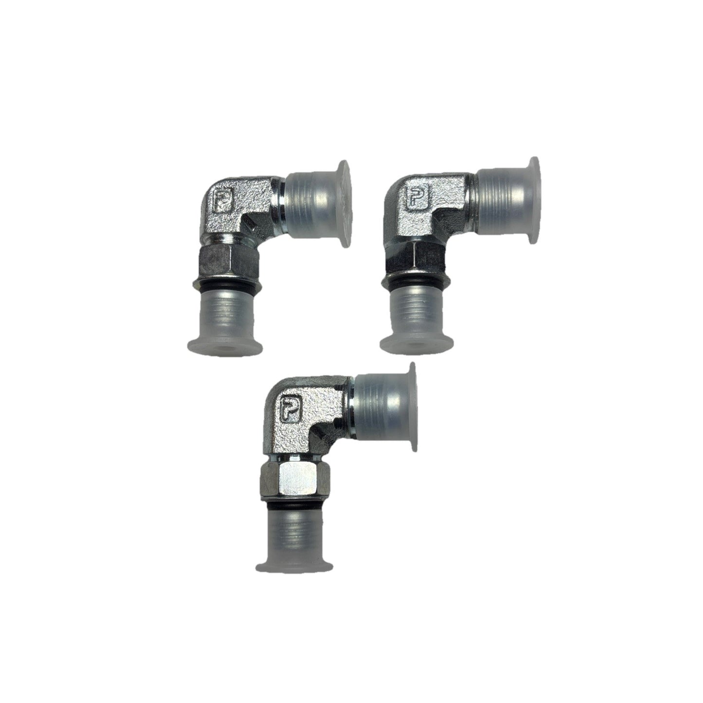 Lot of 3 Parker 6 C50X-S JIC 3/8 x 9/16-18 Triple-Lok 90° Elbow Tube Adapter