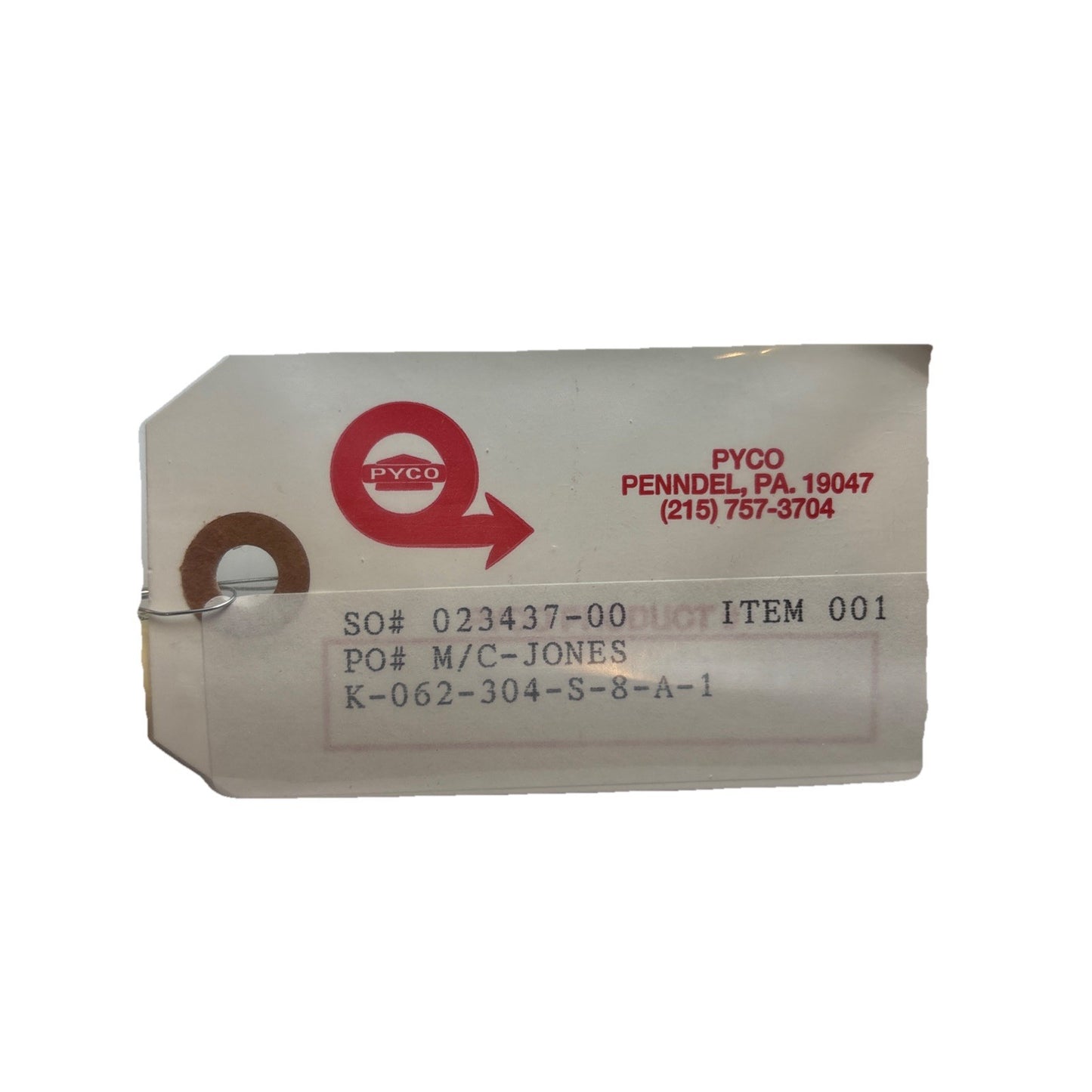 Pyco Type K Thermocouple Probe 6in x 1/8in SS Mini Plug K-062-304-S-8-A-1 NEW