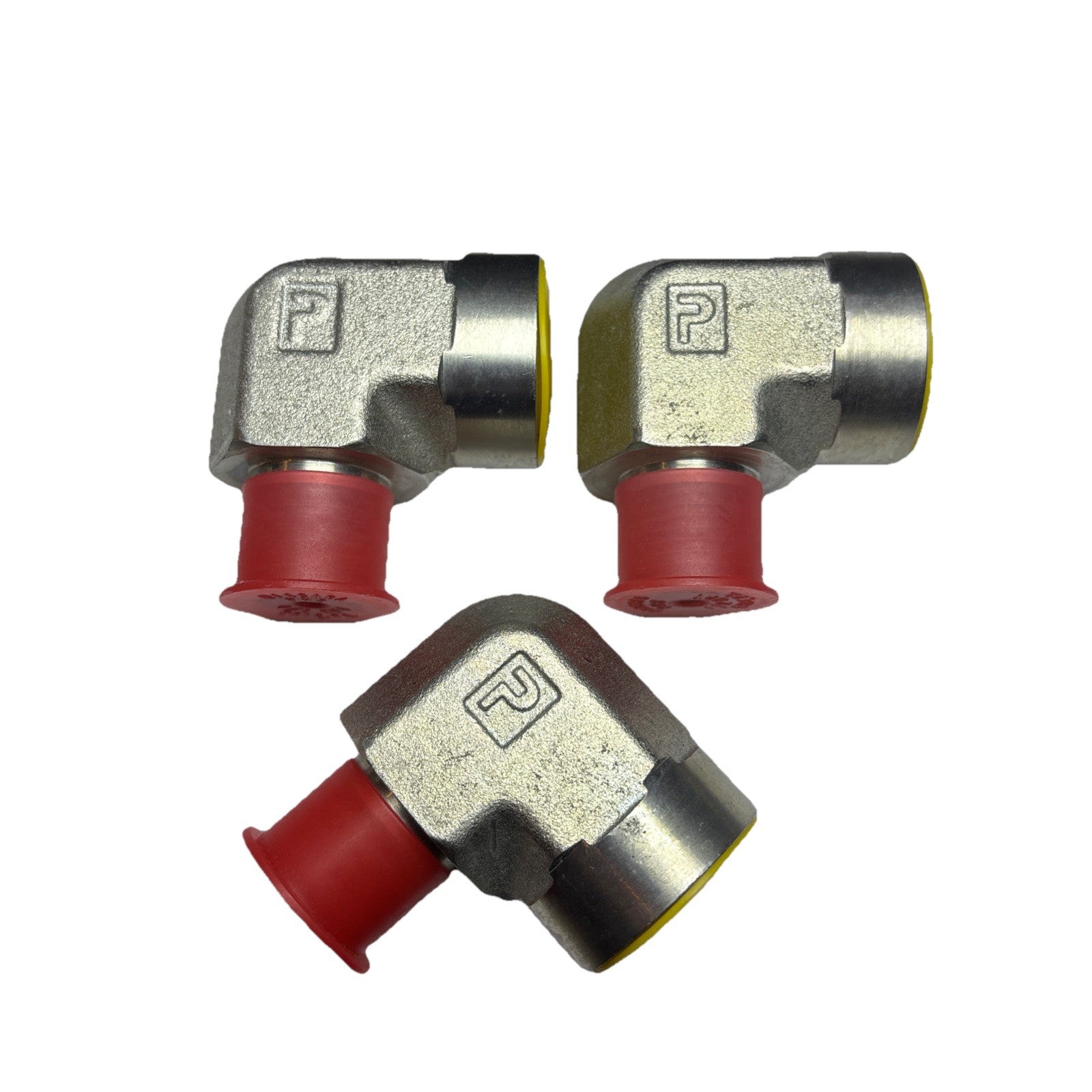 Lot of 3 Parker 3/4 x 1/2 CD-S NPT Elbow Adapters 90° Pipe Fittings Steel New