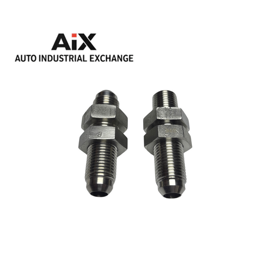 Lot of 2 Parker 6 WFTX-WLN-SS 37° Flare Bulkhead to NPT Steel Fittings 6000 PSI