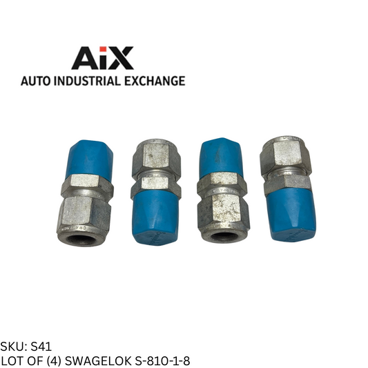 Lot of 4 Swagelok S-810-1-8 Stainless Steel Tube Fittings, Male Connectors