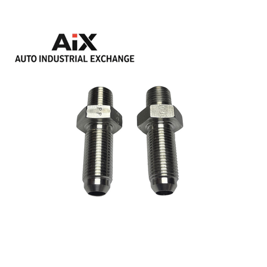 Lot of 2 Parker 6 WFTX-WLN-SS 37° Flare Bulkhead to NPT Steel Fittings 6000 PSI