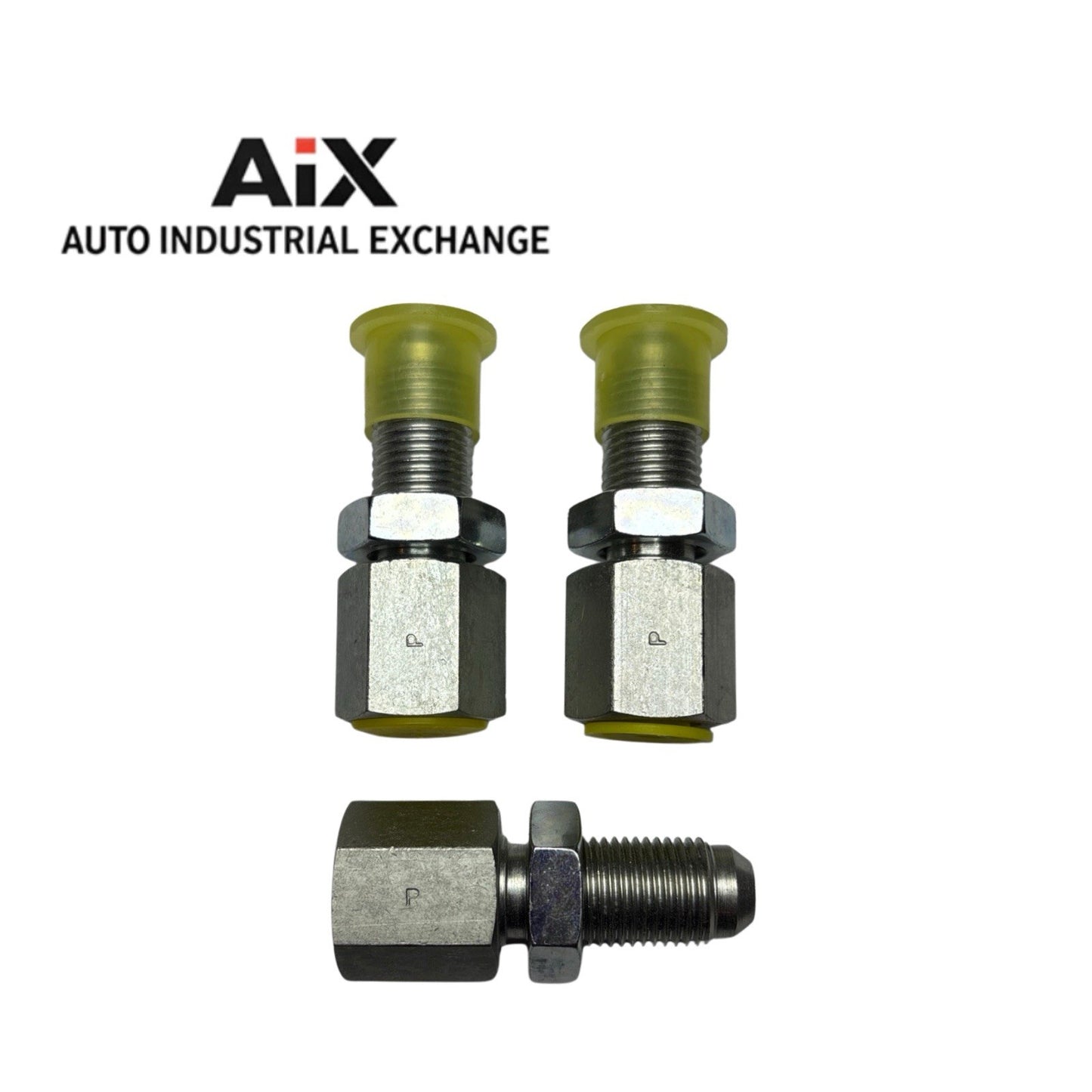 Lot of 3 Parker 6 WGTX-WLN-S JIC 3/8” Flare x 1/4” NPT Bulkhead Steel Fitting