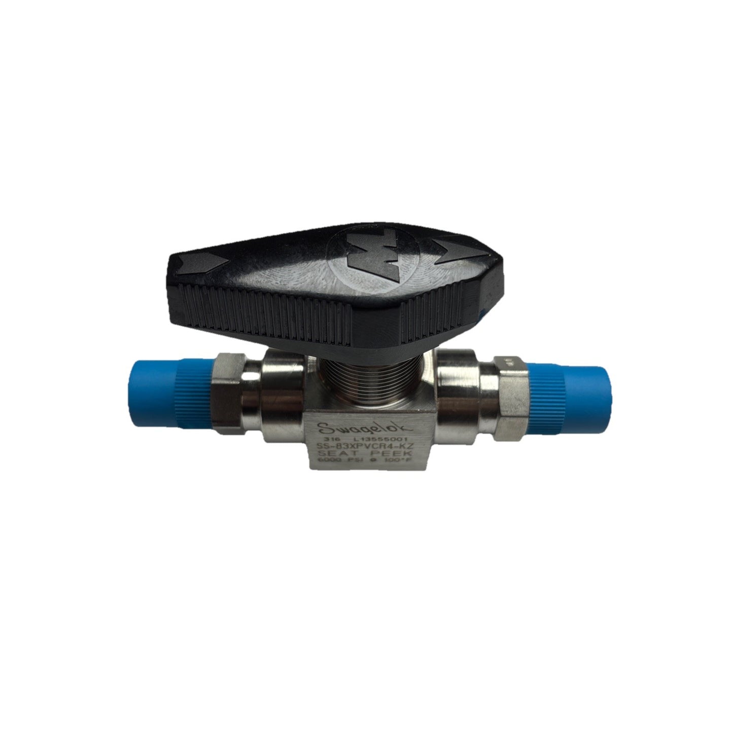Swagelok SS-83XPVCR4-KZ 3-Way Ball Valve 1/4” VCR x VCR SS PEEK 6000 PSI