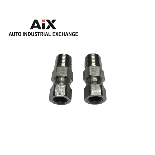 Lot of 2 Parker 4-4 F6X-SS 37° Flare Female Swivel to Male NPT Stainless