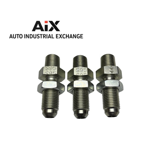 Lot of 3 Parker 6-6 WFTX-WLN-S 3/8” Flare x 3/8” NPT Steel Bulkhead Adapters