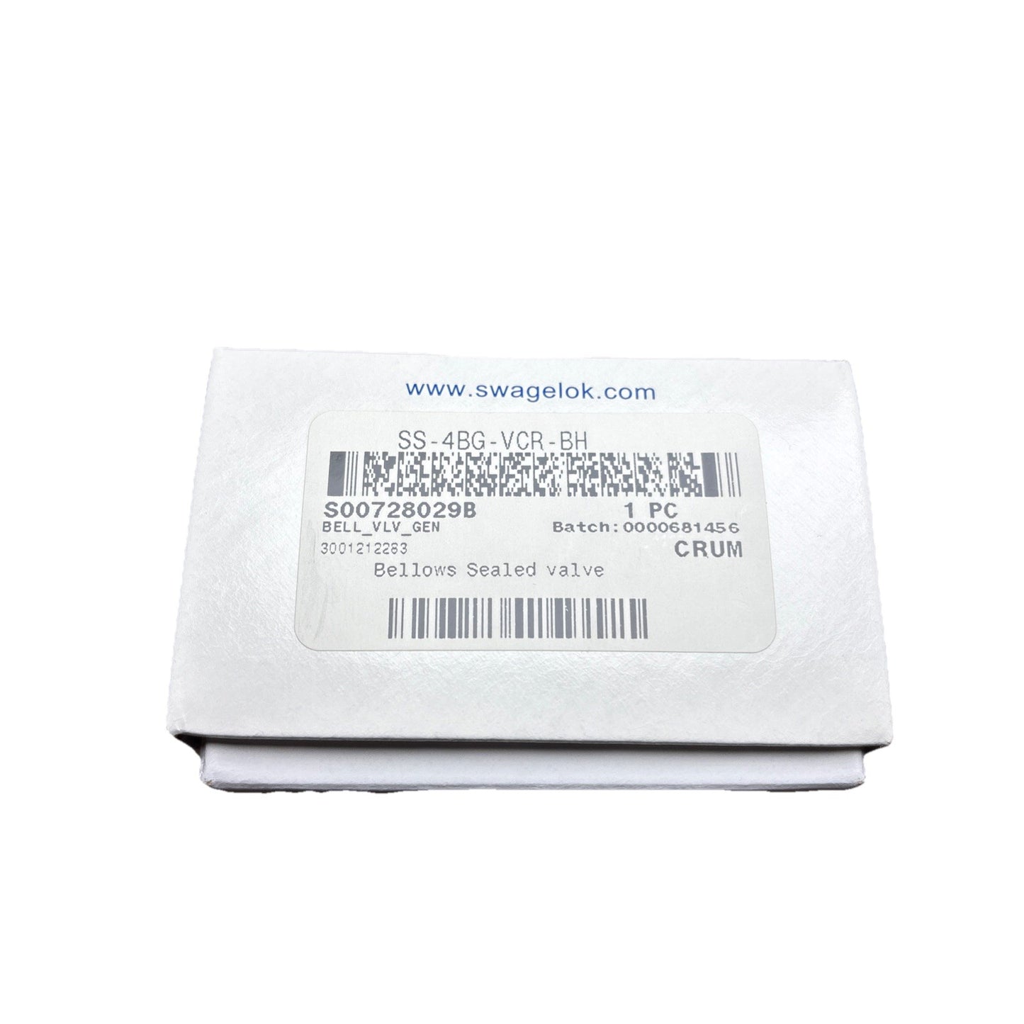 Swagelok SS-4BG-VCR-BH 1/4” Bellows Sealed Valve VCR Stainless Steel