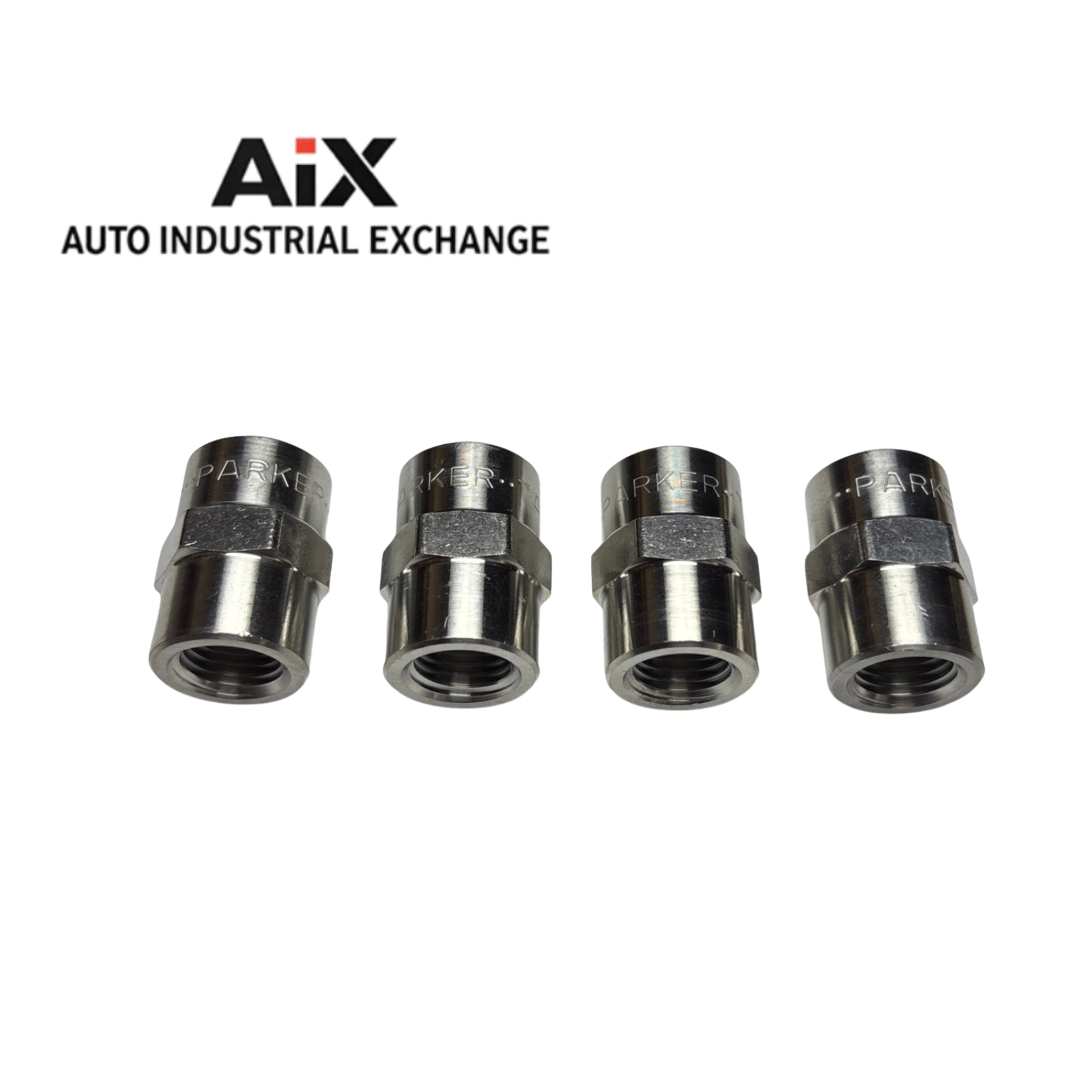 Lot of 4 Parker 1/4GG-S Pipe Coupling 1/4-18 Female NPT/NPTF Steel 6000 PSI