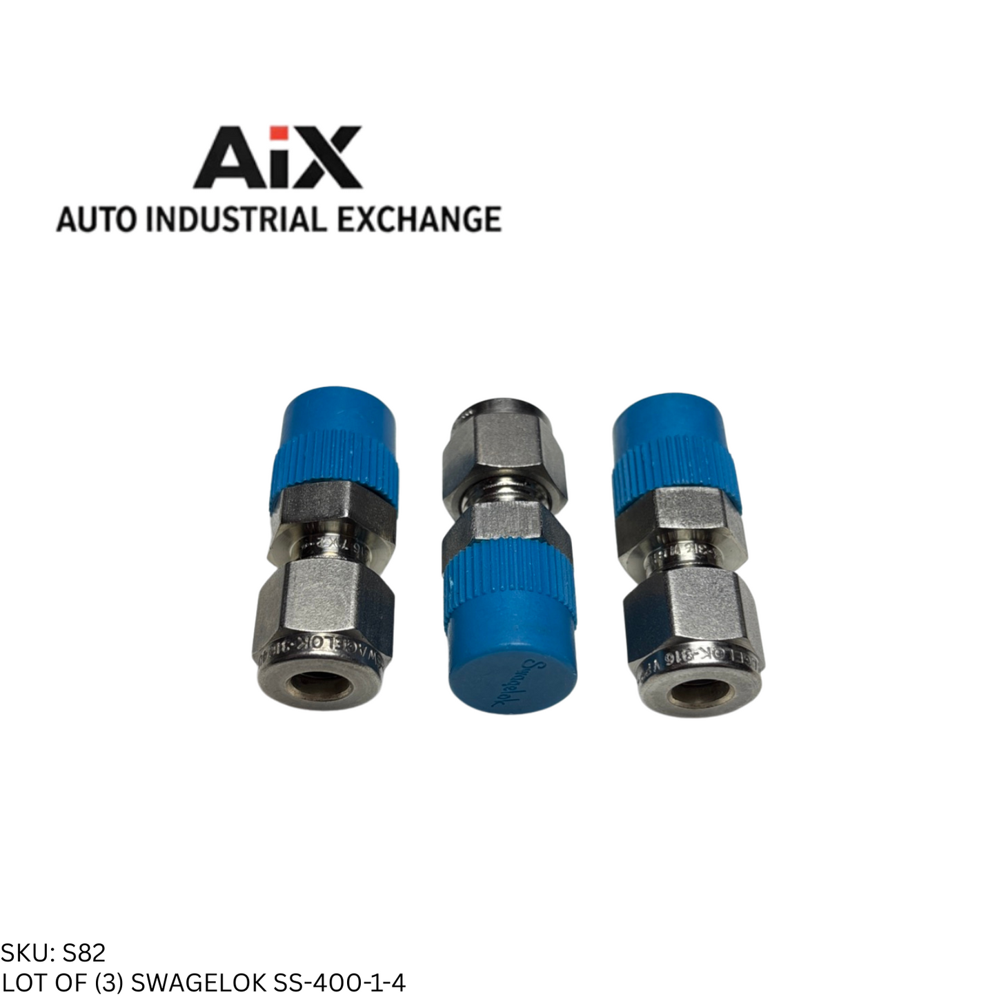 Lot of 3 Swagelok SS-400-1-4 Stainless Steel Tube Fitting Male Connector 1/4 NPT