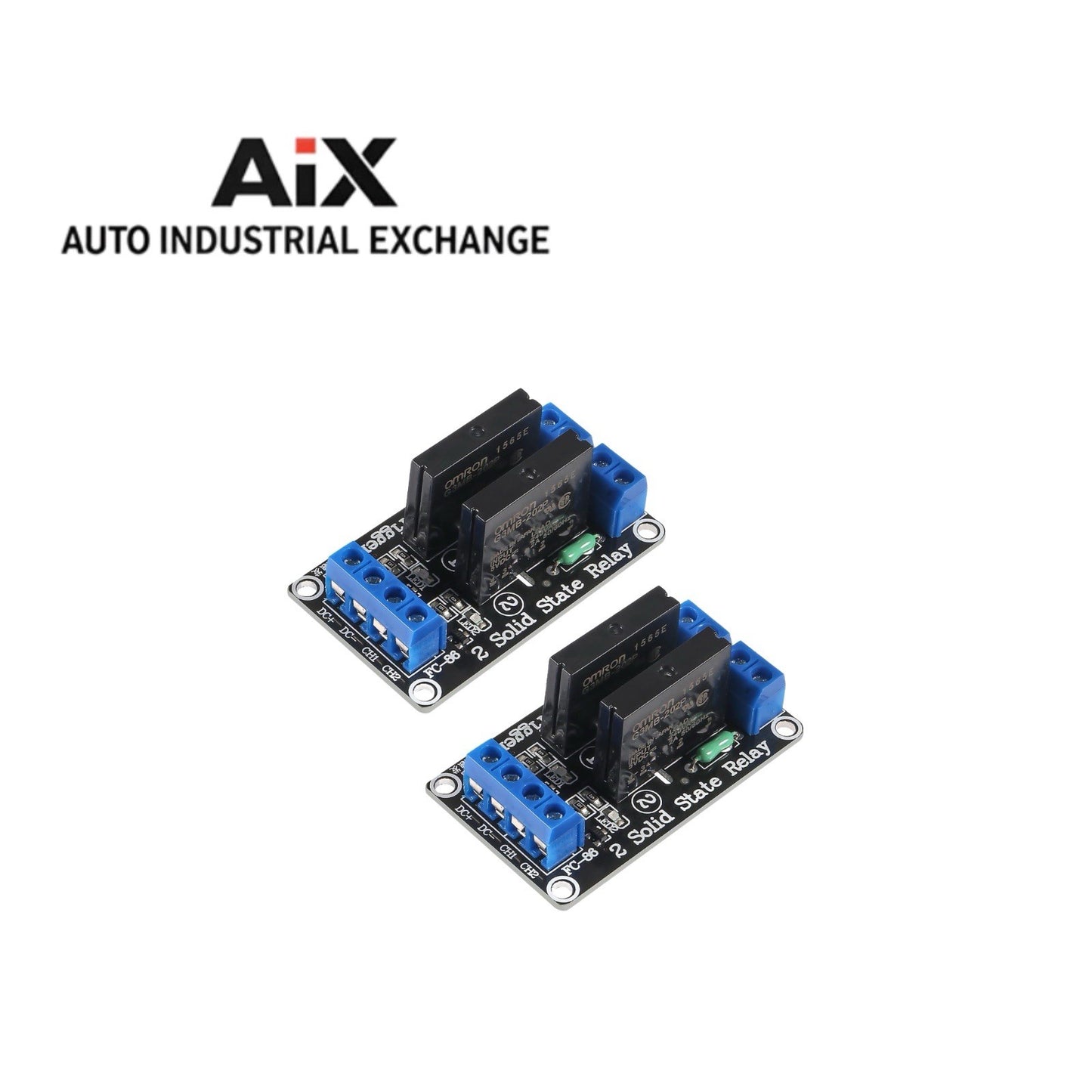 XIITIA 2PCS 5V 2 Channel Solid State Relay Module High Level Trigger With Fuse