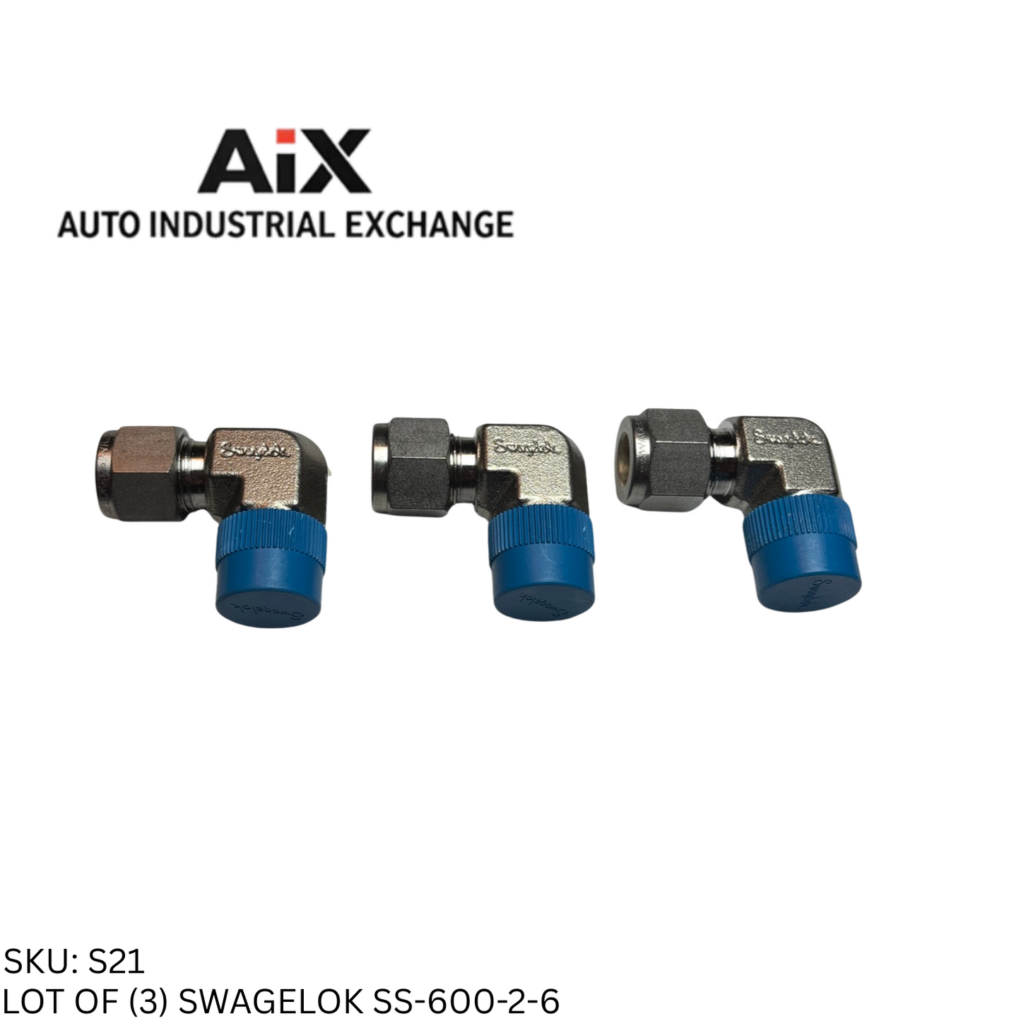 Lot of 3 Swagelok SS-600-2-6 316 SS Tube Fitting Male Elbow 3/8" Tube OD x 3/8"
