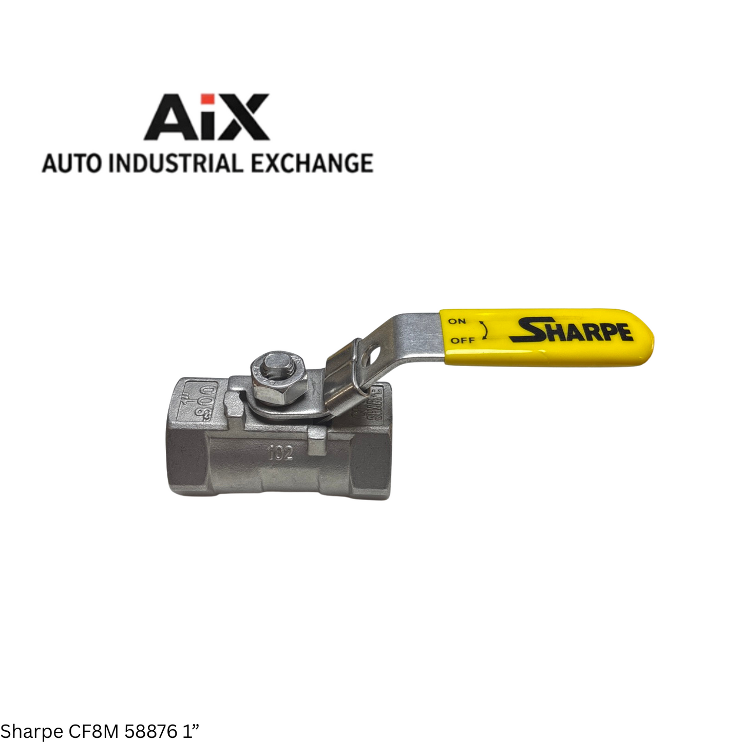 Sharpe CF8M 58876 1 Stainless Steel Ball Valve 1-Piece NPT Threaded PTFE Seat