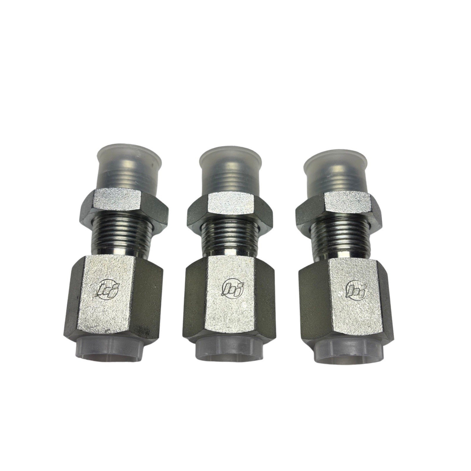 Lot of 3 Brennan 1/2 x 3/8 NPT Bulkhead Fittings – Alt to Parker 8 WGTX-WLN-S