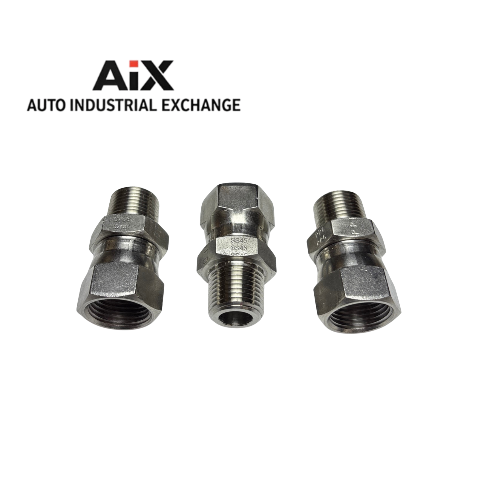 Lot of 3 Parker 8-F6X-SS Tube Swivel Nut 1/2 Female Flare x 3/8 NPT SS