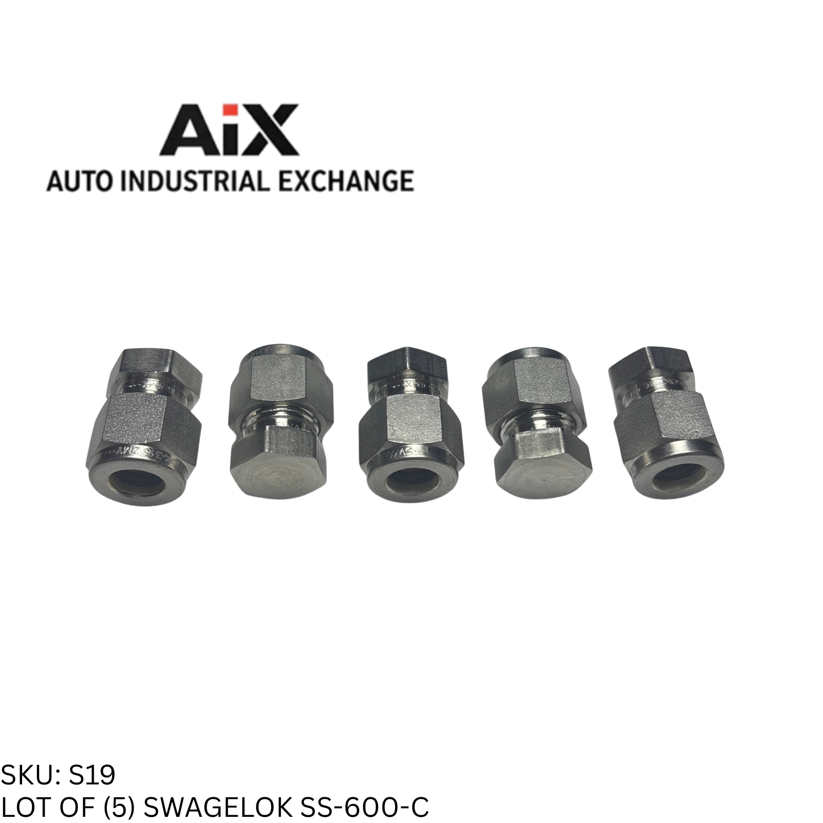 Lot of 5 Swagelok SS-600-C Cap 316 Stainless Steel for 3/8 in Tube Fitting