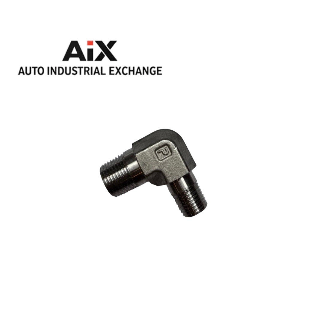 Lot of 3 Parker 3/8 X 1/4 CR-SS 90° Elbow NPT Pipe Fittings 6000 PSI SS NEW