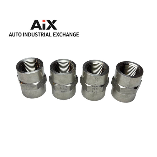 Lot of 4 Parker 3/8 GG-SS Stainless Coupler Fittings NPT x NPT 6000 PSI