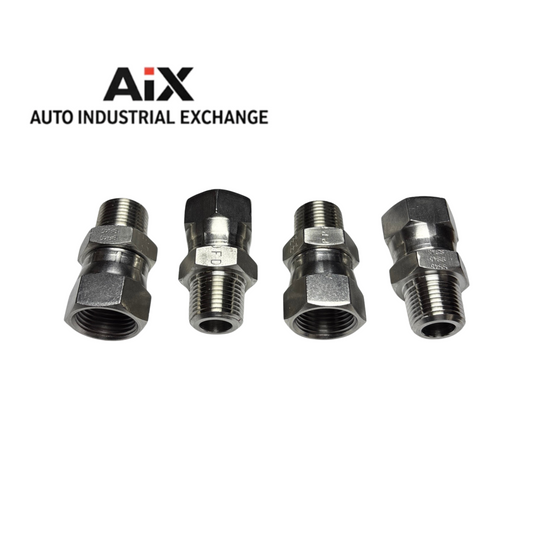 Lot of 4 Parker 8-F6X-SS Tube Swivel Nut 1/2 Female Flare x 3/8 NPT SS