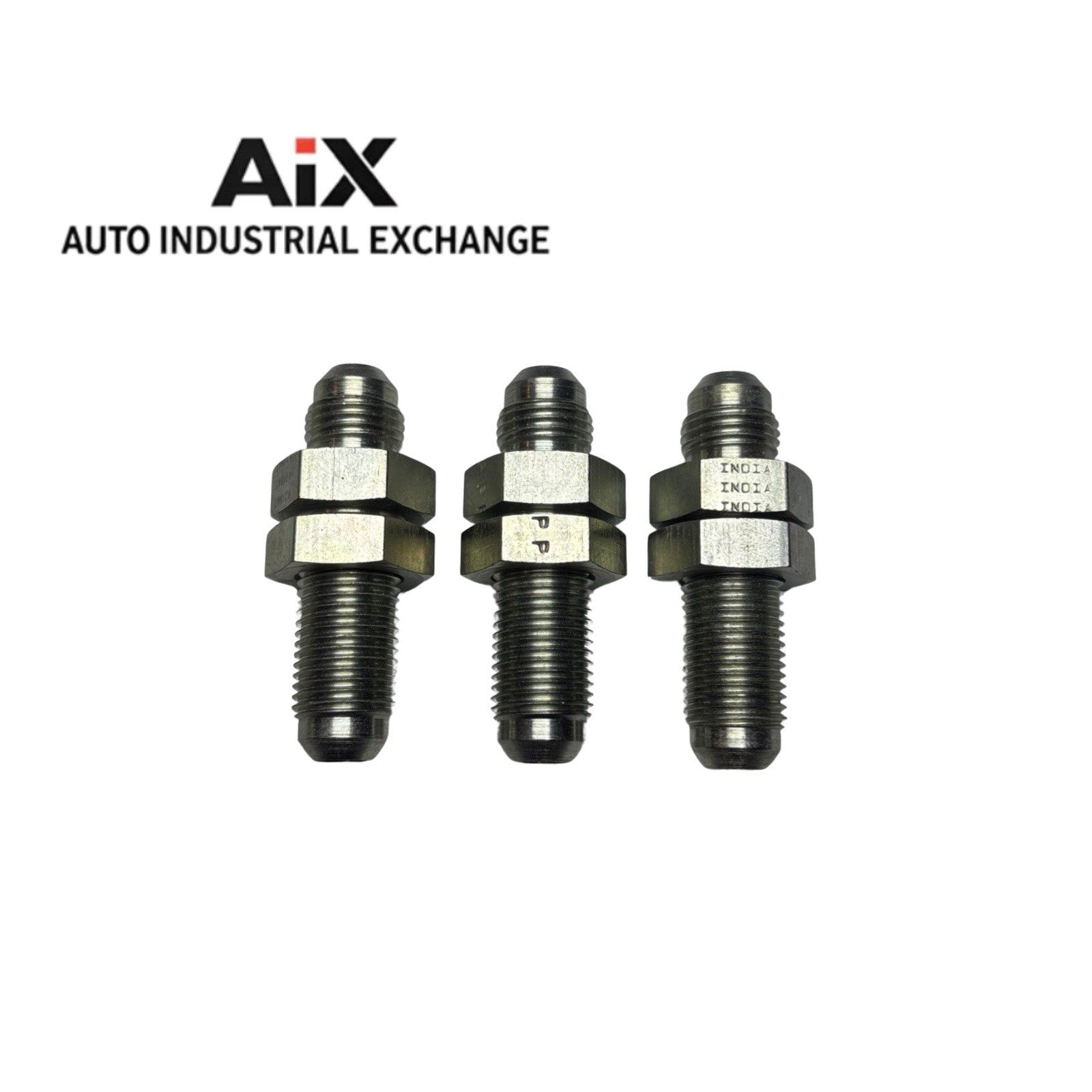 Lot of 3 Parker 6 WTX-WLN-S 3/8” Triple-Lok 37° Flare JIC Bulkhead Adapters