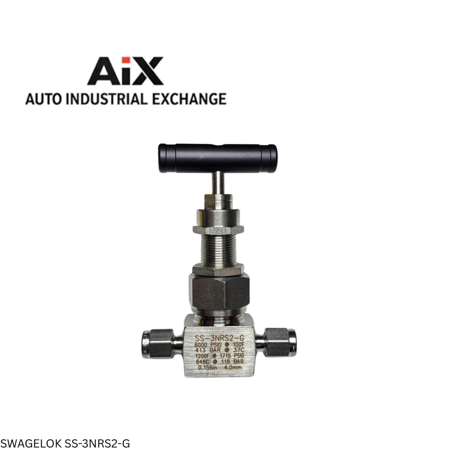 Swagelok SS-3NRS2-G Stainless Steel Needle Valve 1/8 in Tube Fitting 0.35 Cv