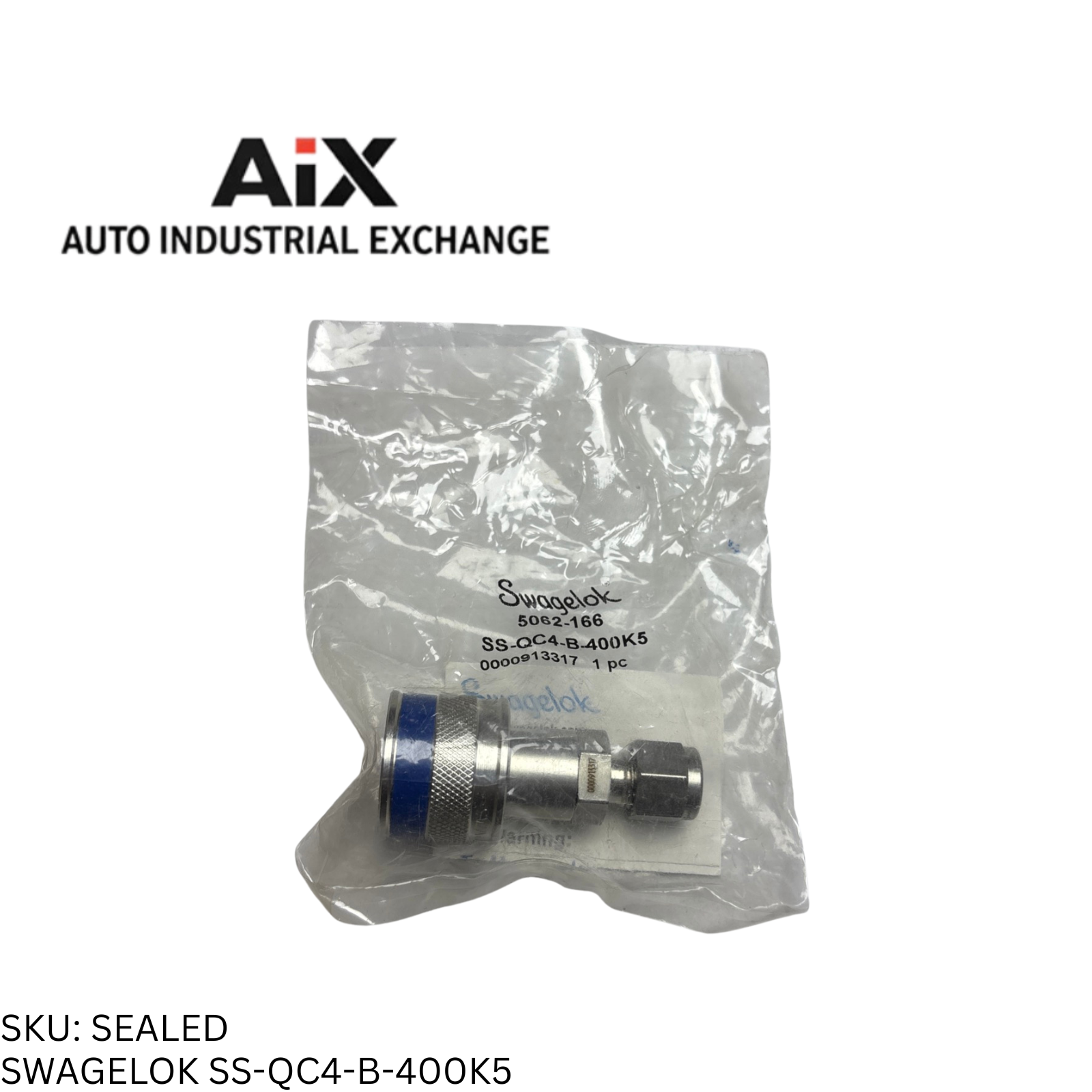 Swagelok SS-QC4-B-400K5 Stainless Steel Quick Connect 1/4" Tube Blue Key