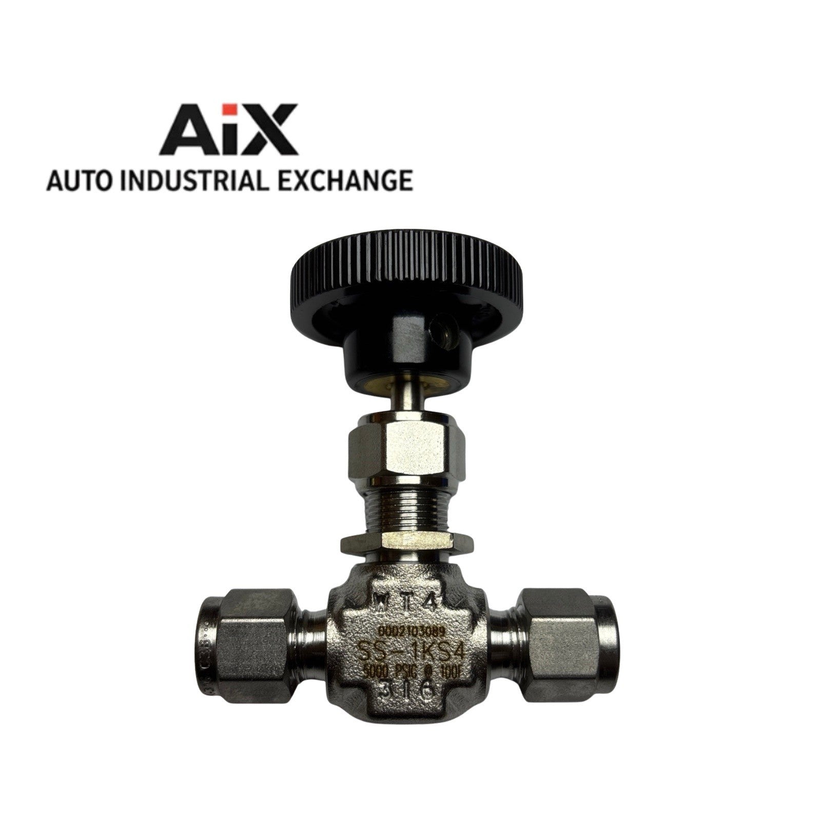 Swagelok SS-1KS4 1/4” Needle Valve 316 SS 3000 PSI Tube Fitting PCTFE Tip