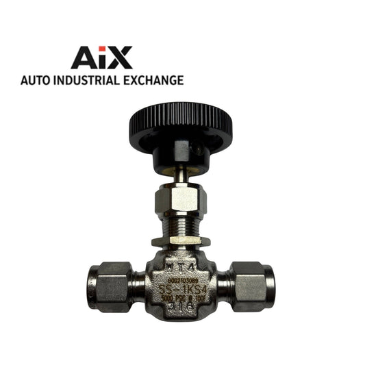 Swagelok SS-1KS4 1/4” Needle Valve 316 SS 3000 PSI Tube Fitting PCTFE Tip