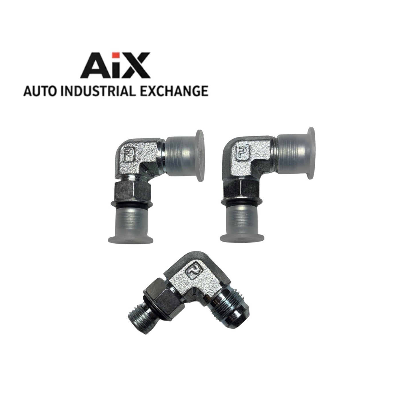 Lot of 3 Parker 6 C50X-S JIC 3/8 x 9/16-18 Triple-Lok 90° Elbow Tube Adapter