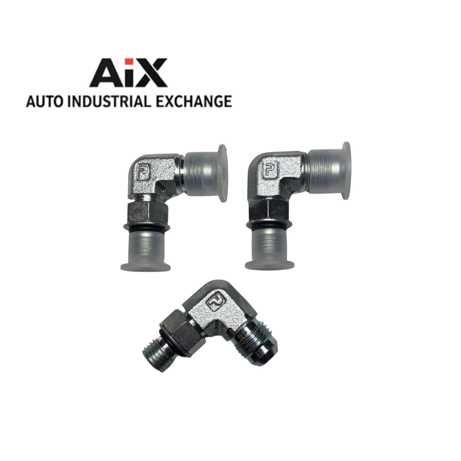 Lot of 3 Parker 6 C50X-S JIC 3/8 x 9/16-18 Triple-Lok 90° Elbow Tube Adapter