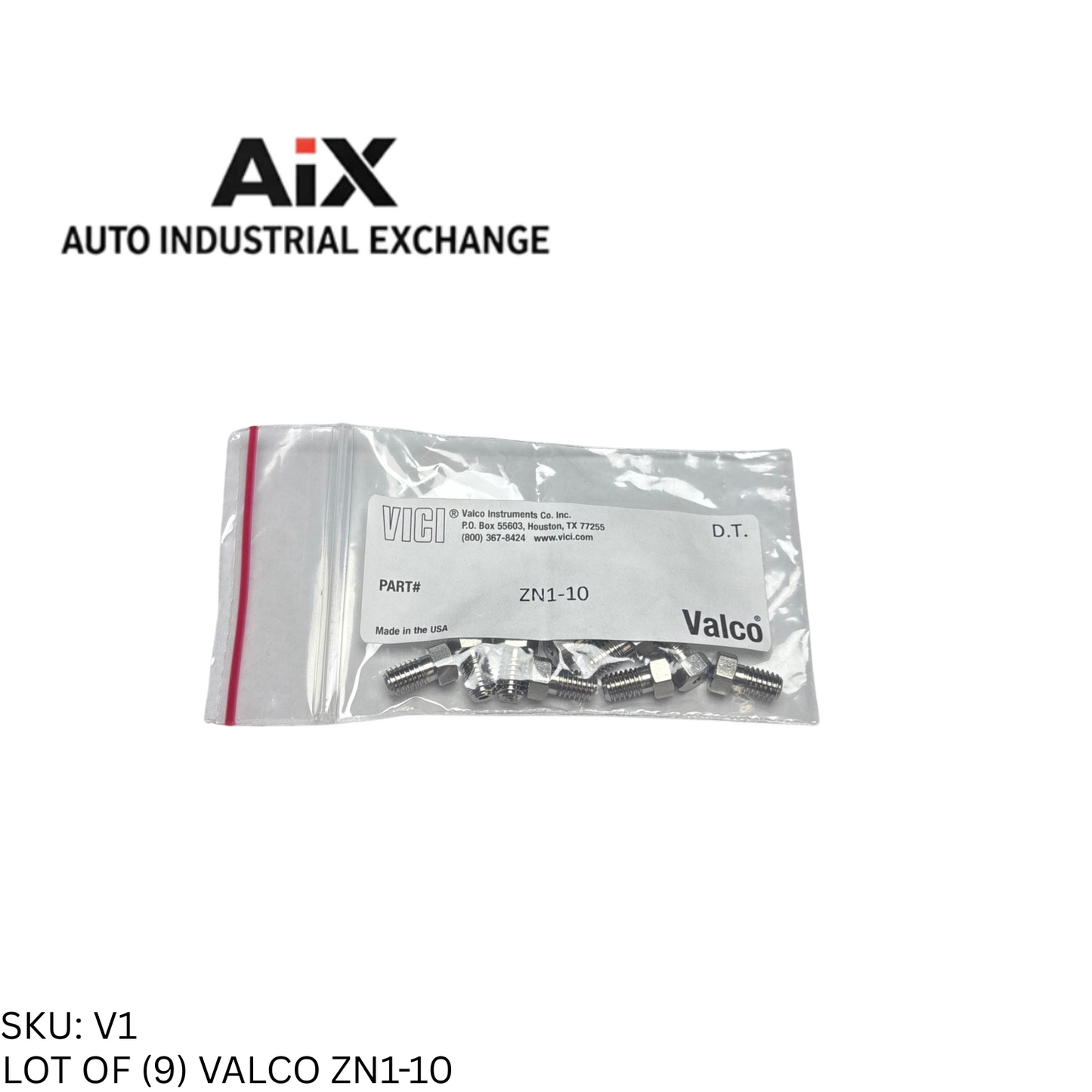 Lot of 9 Valco ZN1-10 Stainless Steel Internal Nuts 1/16 Fitting 20000 PSI