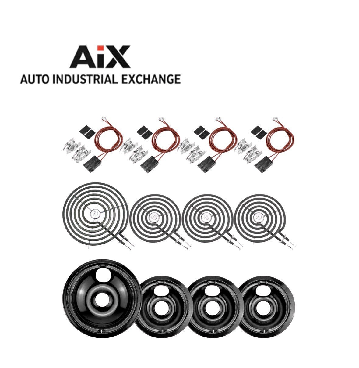 Black Burner Drip Pans WB31M19 WB31M20 WB30M1 WB30M2 + Terminal Block MIFLUS