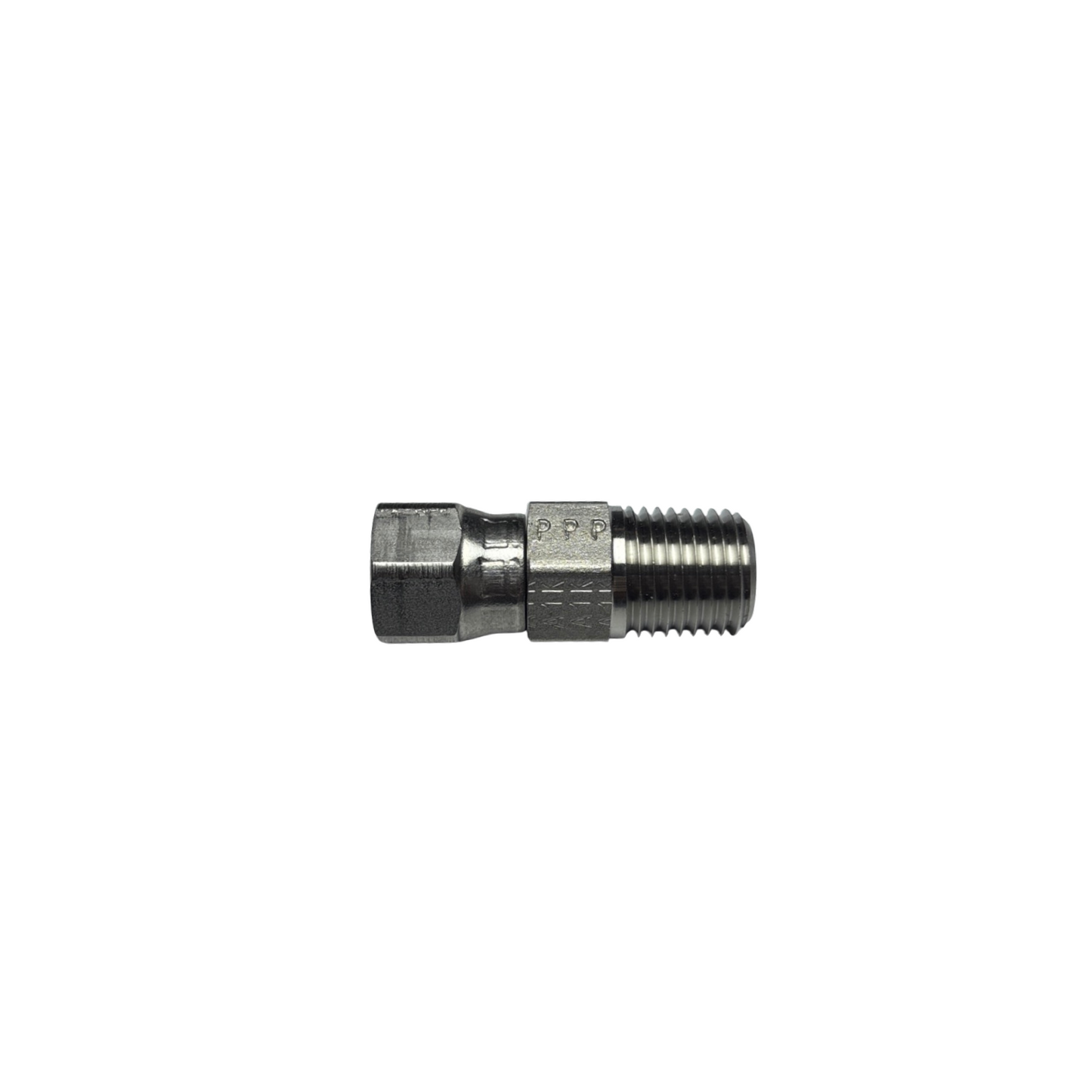 Lot of 2 Parker 4-4 F6X-SS 37° Flare Female Swivel to Male NPT Stainless