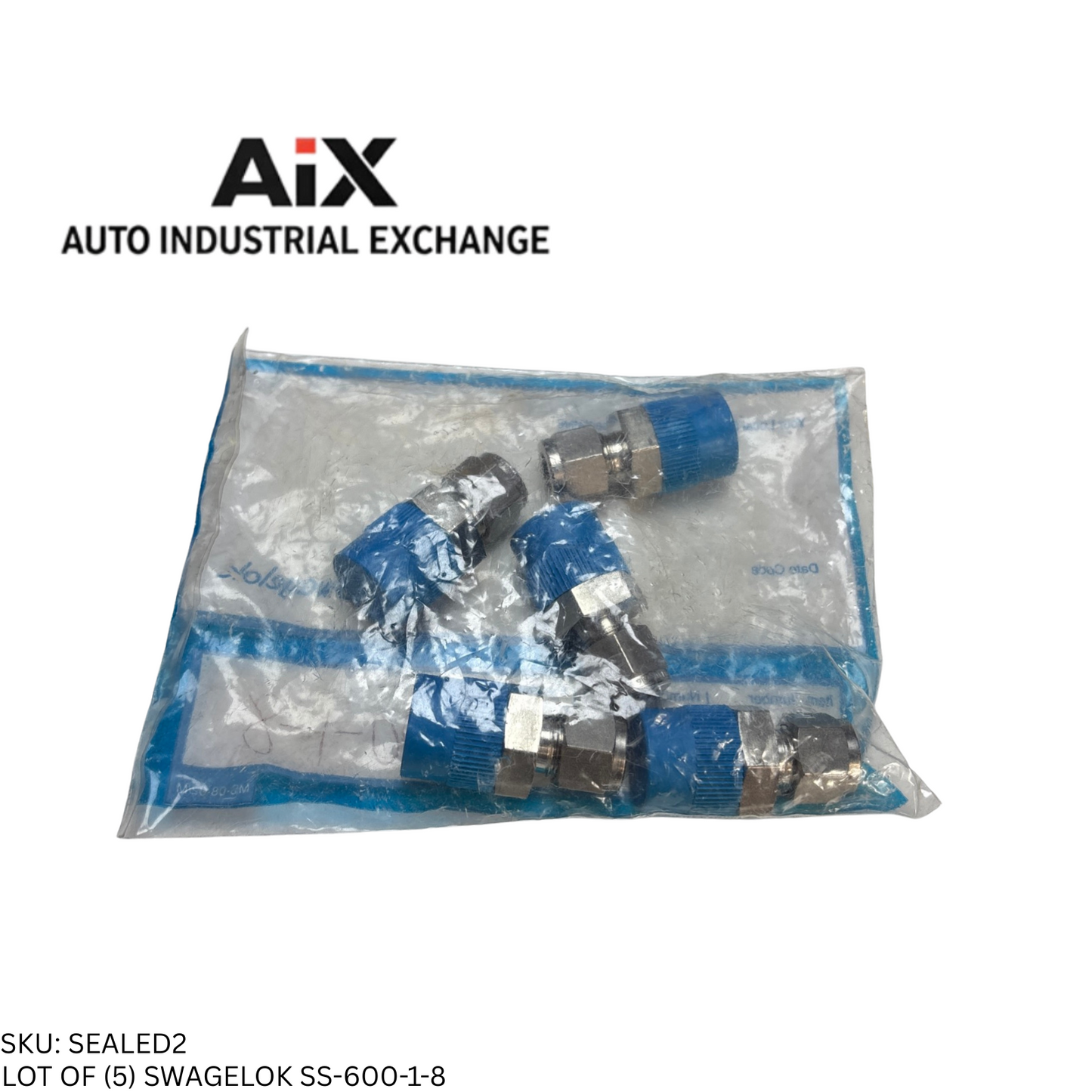 Lot of 5 Swagelok SS-600-1-8 Stainless Steel Male Connector Fitting 3/8 x 1/2