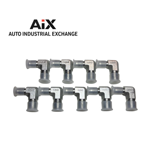 Lot of 9 Eaton Aeroquip 2024-4-4S 1/4” NPT x -4AN 37° Male Elbow Adapter Steel
