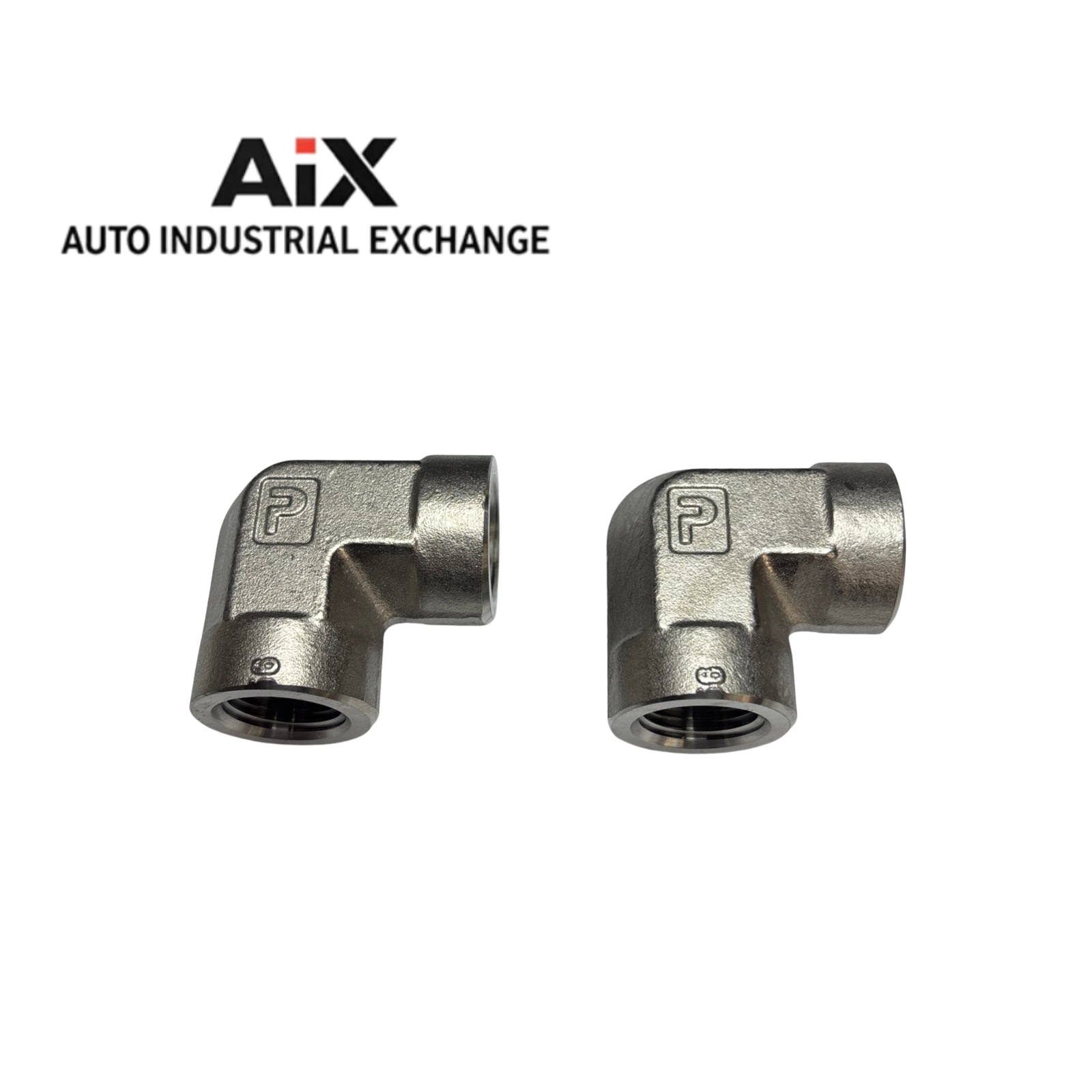 Lot of 2 Parker 3/8 DD-SS 4500 PSI Stainless Steel 90° Elbow NPTF Fittings