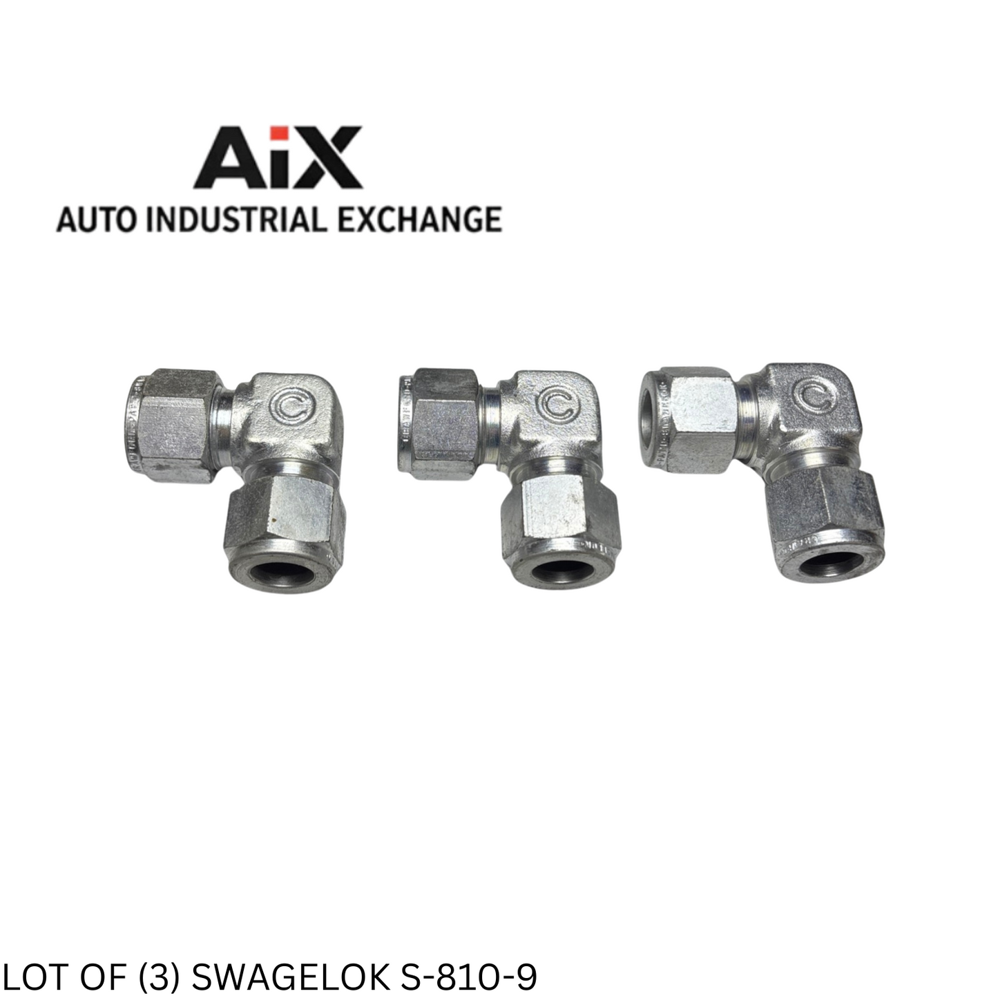 Lot of 3 Swagelok S-810-9 Union Elbow 1/2" Tube Fitting Carbon Steel