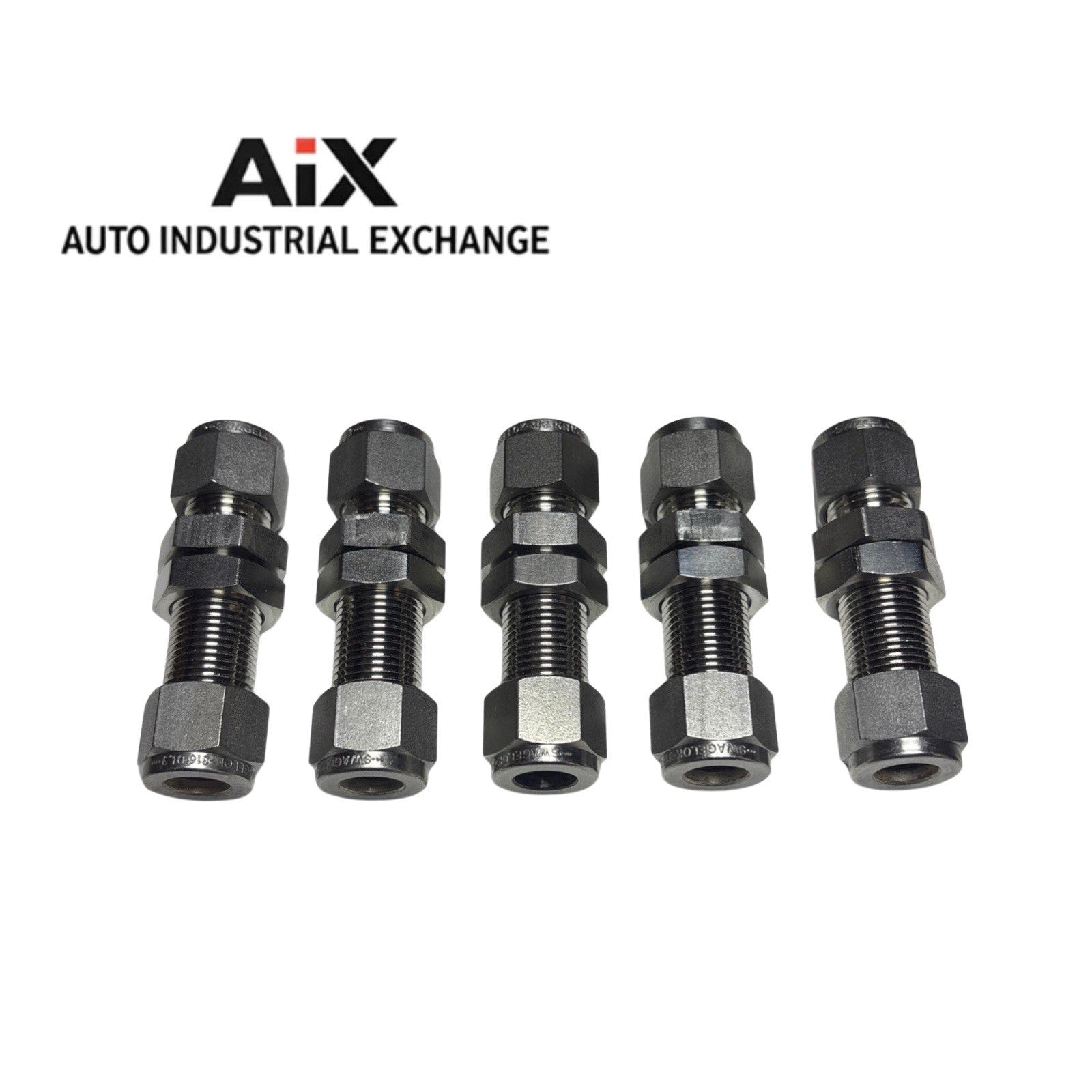 Lot of 5 Swagelok SS-600-61 3/8” Bulkhead Union Tube Fittings Stainless AIX